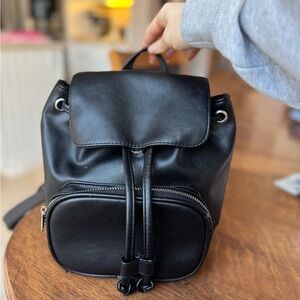 Black Leather Backpack